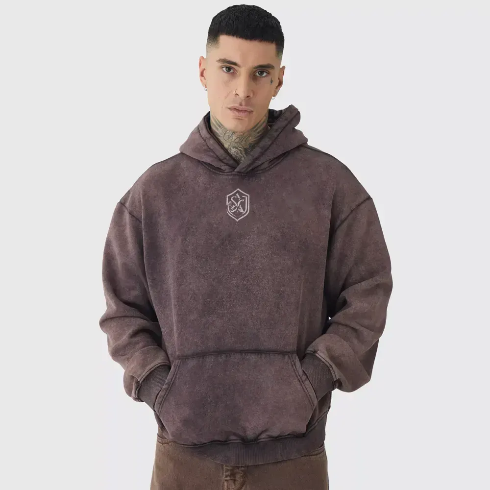 Oversized Star Applique BM Zip Through Hoodie